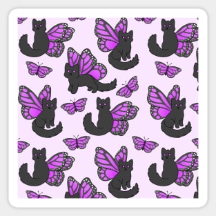 Purple Butterfly Cat Sticker